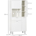 Freestanding Kitchen Storage Cabinet with Shelves and Drawer, 166 cm - White - Green4Life