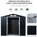 Outsunny 7 x 4 ft Lockable Metal Garden Shed with Air Vents - Dark Grey - Green4Life