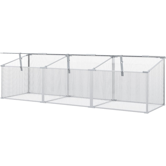 Outsunny 180L x 51W x 51H cm Polycarbonate Greenhouse with Aluminum Frame - Transparent - Green4Life