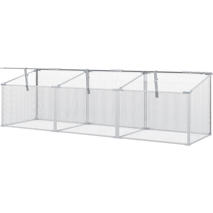 Outsunny 180L x 51W x 51H cm Polycarbonate Greenhouse with Aluminum Frame - Transparent - Green4Life