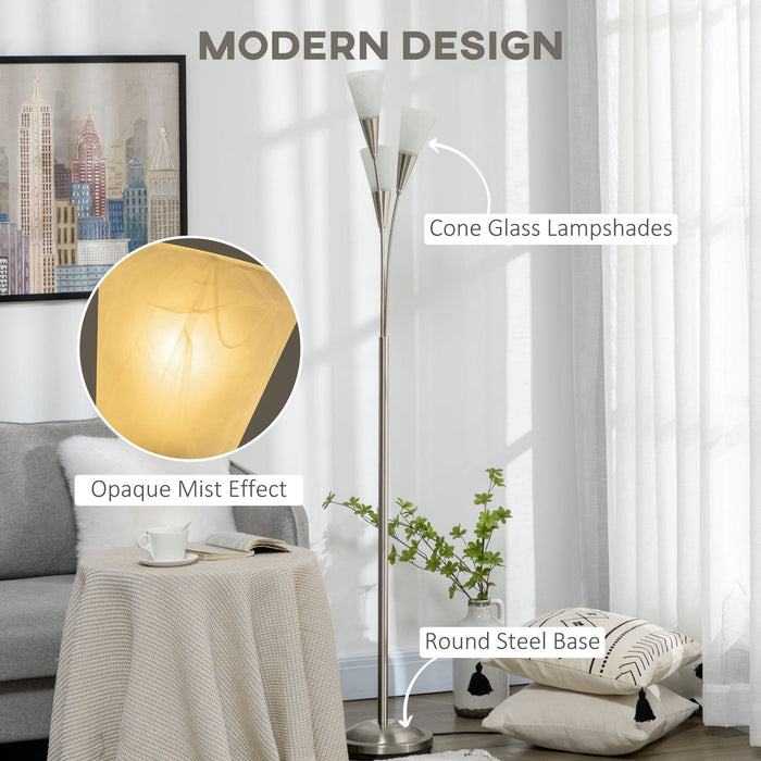 Triple Light Silver Upright Floor Lamp - Green4Life