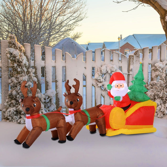 Inflatable Santa with Sleigh & Reindeers - Green4Life