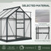 Outsunny 6 x 6 ft Walk-In Polycarbonate Greenhouse with Sliding Door, Galvanised Base & Aluminium Frame - Grey - Green4Life