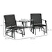 Twin Glide Loungers with Central Table - Black - Outsunny - Green4Life