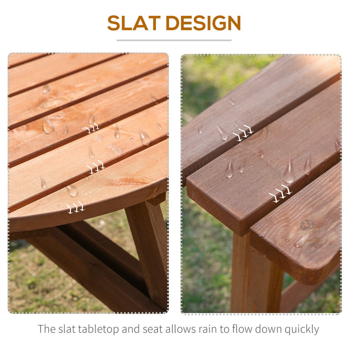 Wooden Picnic Bench for 8 - Garden Seating Solution - Outsunny - Green4Life