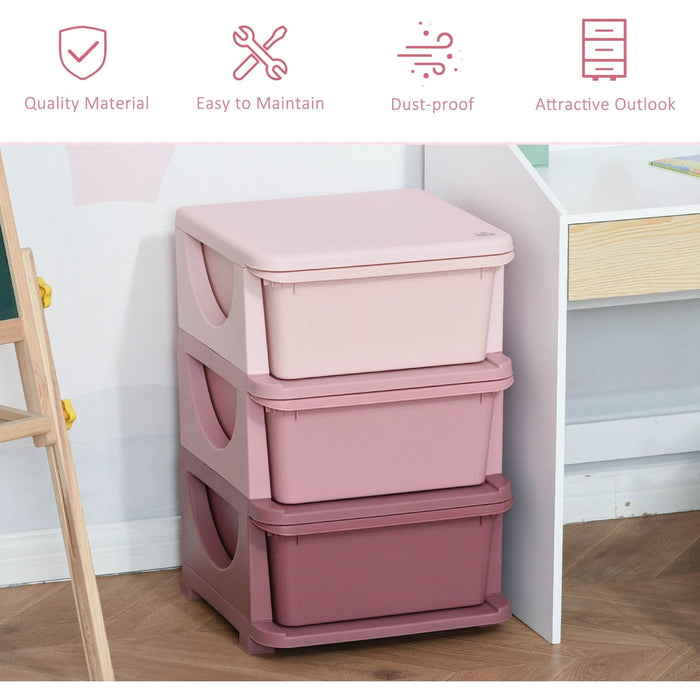 Ombre Pink Vertical Storage Tower with Drawers for Kids - Green4Life