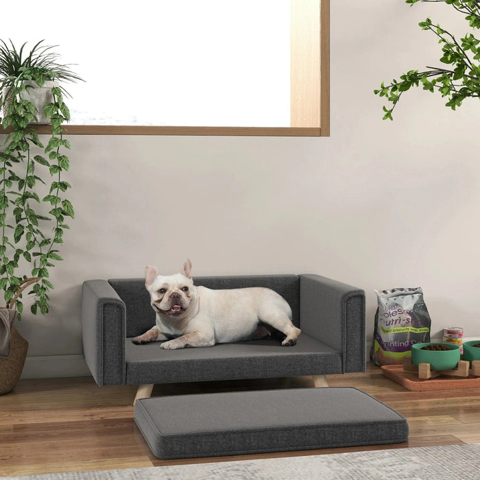 Modern Grey Elevated Pet Sofa – Small/Medium - Green4Life