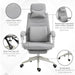 Vinsetto Office Chair with Manual Footrest & 2 Pillows - Grey - Green4Life