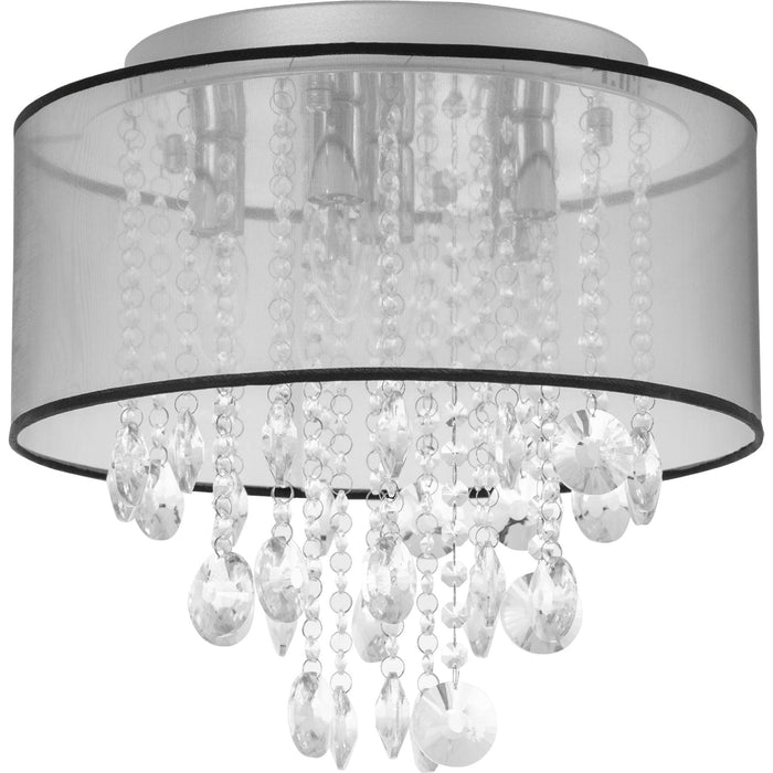 Modern LED Crystal Chandelier with Drum Shade - Silver - Green4Life