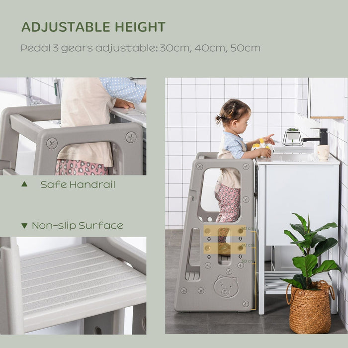 Slate Ascent - Grey Adjustable Kids Step Stool - Green4Life
