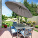 Outsunny 2.5m Shanghai Garden Parasol Umbrella with Crank & Tilt, Adjustable - Grey - Green4Life