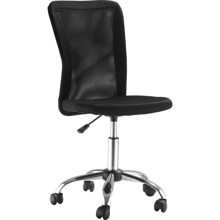 Vinsetto Ergonomic Mid Back Mesh Desk Chair, Armless & Height Adjustable with Swivel Wheels - Black - Green4Life