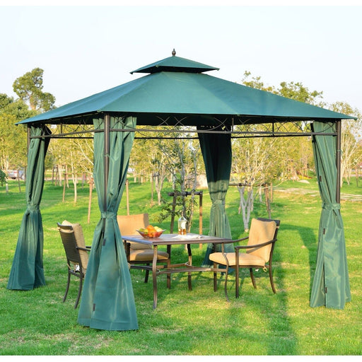 Outsunny 3x3m Green Garden Metal Gazebo - Green4Life