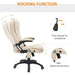 Executive Office Chair with Massage and Heat Function, PU Leather Upholstery - Beige - Green4Life