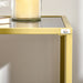 Modern Console Table with Tempered Glass Top and Steel Frame - Black/Gold - Green4Life