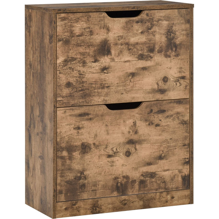 2-Drawer Shoe Cabinet - Rustic Brown - Green4Life