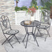 60cm Round Garden Bistro Table with Mesh Tabletop - Dark Grey - Green4Life