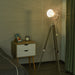 Freestanding Spotlight Tripod Floor Lamp - Natural Pine Wood - Green4Life