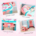 31 Piece Kids Dressing Table with Stool, Magical Princess Mirror, Light and Sound - Pink and Blue - Green4Life