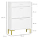 Shoe Cabinet with 2 Flip Doors & 1 Drawer - White - Green4Life