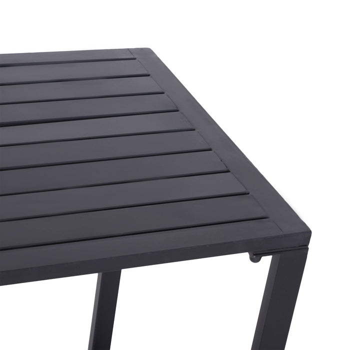 Metal Picnic Table and Benches for Outdoor Dining - Black - Outsunny - Green4Life