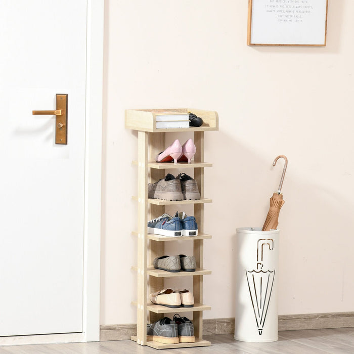 7 Tier Shoe Rack Organiser - Oak - Green4Life