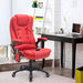 Executive Office Chair with Massage and Heat Function, PU Leather Upholstery - Red - Green4Life
