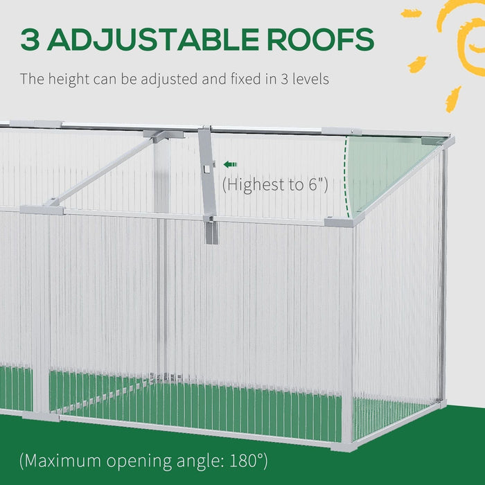 Outsunny 180L x 51W x 51H cm Polycarbonate Greenhouse with Aluminum Frame - Transparent - Green4Life