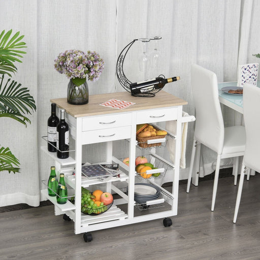 Trolley with Spice Racks, Towel Rack, Baskets & Drawers - Green4Life