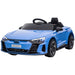 HOMCOM  Kids Electric Ride On Car with Parental Remote Control, Audi Licensed, 12V Battery Powered Toy with Suspension System, Lights, Music - Blue - Green4Life