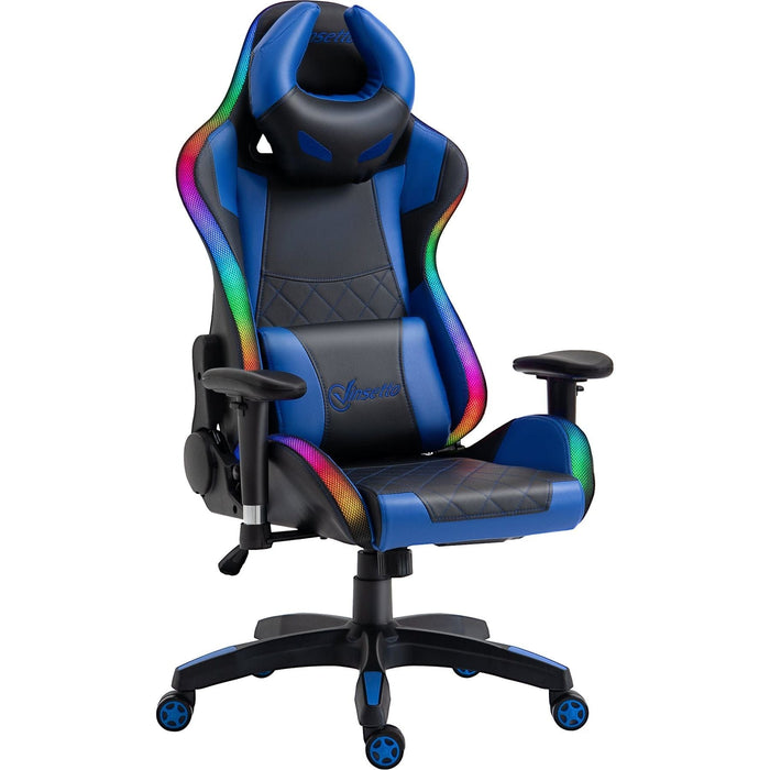 Vinsetto Reclining Gaming Chair with RGB LED Light - Black/Blue - Green4Life