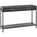 Console Table with Two Drawers & Bottom Shelf - Grey Wood Tone Effect - Green4Life