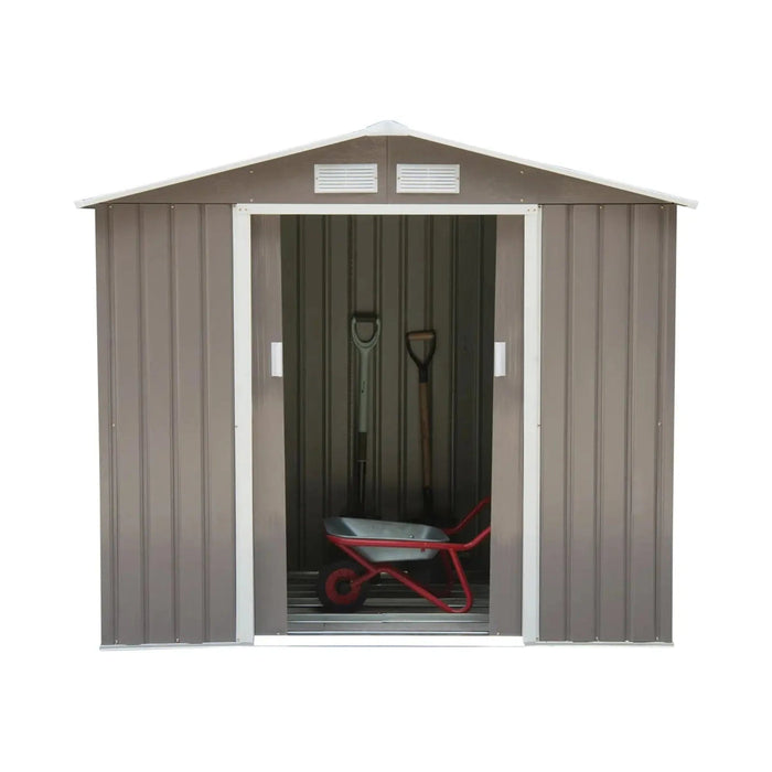 Outsunny 7 x 4 ft Lockable Metal Garden Shed with Air Vents - Grey - Green4Life