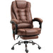 Vinsetto Adjustable Office Chair with High Back Footrest and 6 Points Heating Massage Function - Brown - Green4Life