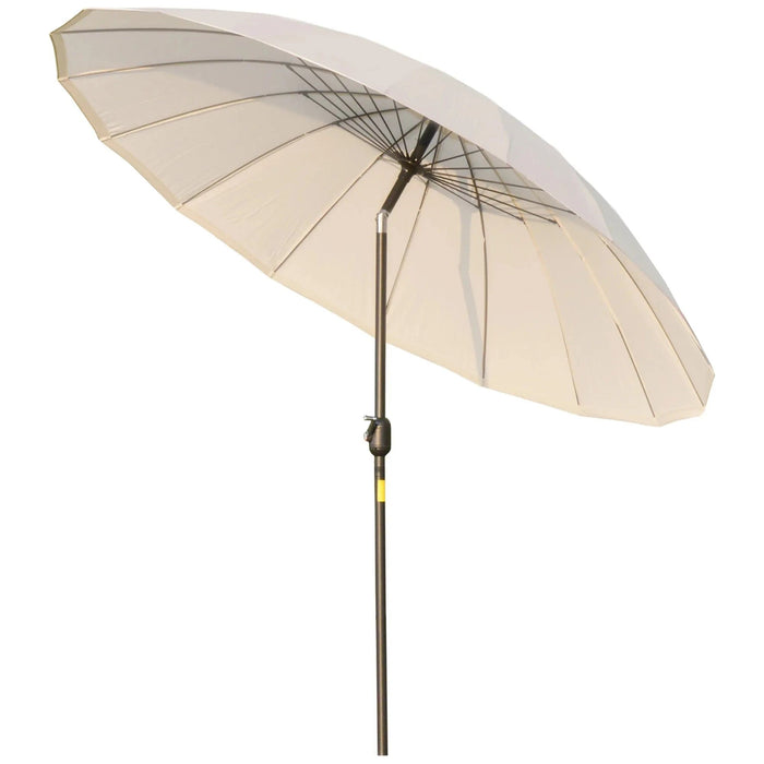 Outsunny 2.5m Shanghai Garden Parasol Umbrella with Crank & Tilt, Adjustable - White - Green4Life