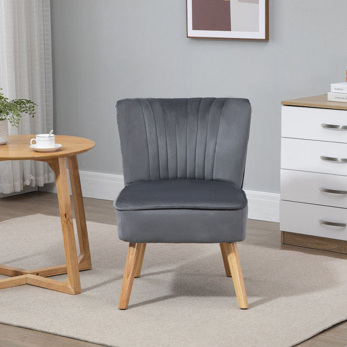 Velvet-Feel Accent Chair - Grey - Green4Life