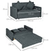 Two Seater Fabric Sofa Bed with Hidden Storage - Black - Green4Life