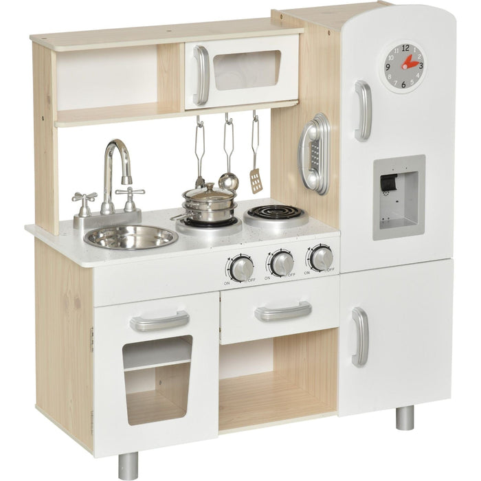 Kids Wooden Kitchen Playset with Accessories - White - Green4Life