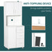 Modern Kitchen Cupboard with Storage Cabinets, 3 Drawers and Open Countertop - White - Green4Life