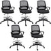 Vinsetto Set of 5 Ergonomic Mesh Back Office Chairs with Adjustable Height and Footrest - Black - Green4Life