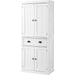 Traditional Kitchen Cabinet with Drawer, Doors and Adjustable Shelves - White - Green4Life