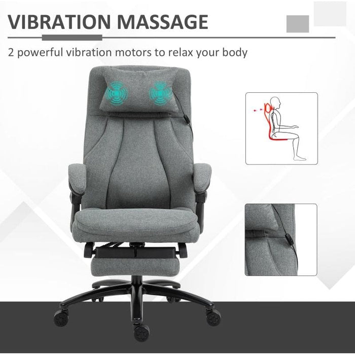 Vinsetto Office Chair with 2-Point Massage Function - Grey - Green4Life