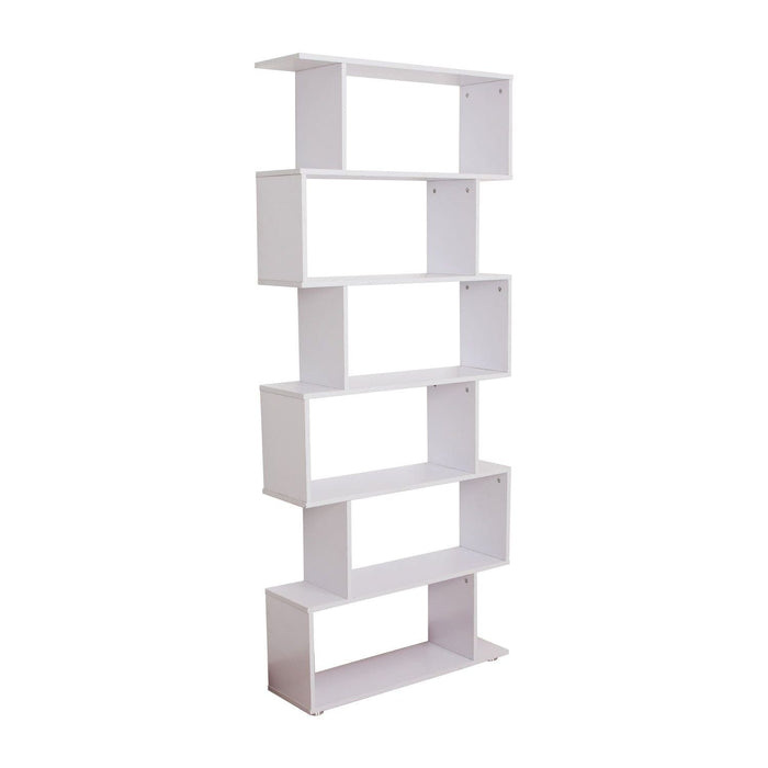 Wooden 6-tier Bookshelf Open Concept Bookcase Storage - White - Green4Life