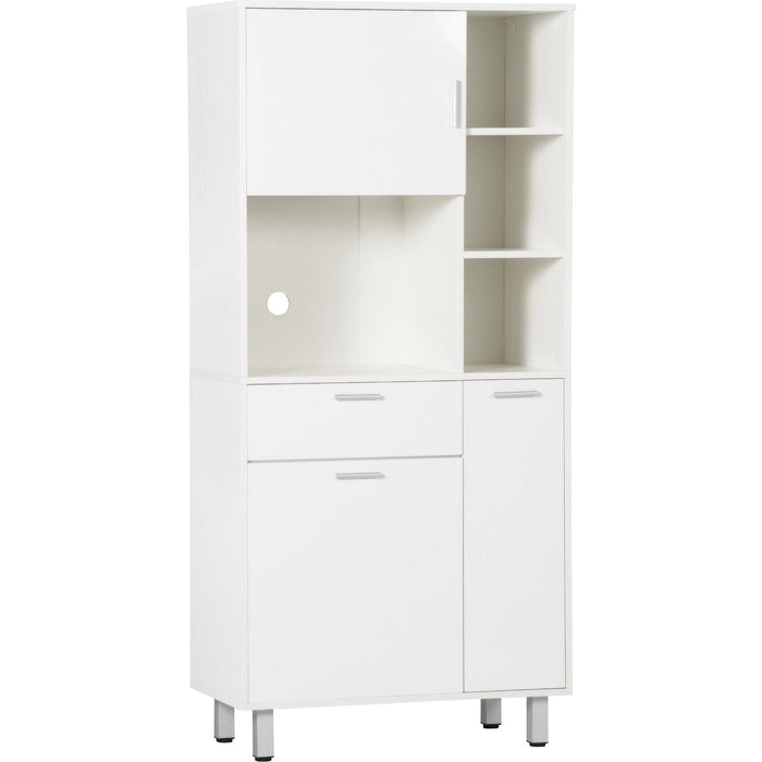 Freestanding Kitchen Storage Cabinet with Shelves and Drawer, 166 cm - White - Green4Life
