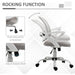 Vinsetto Office Chair Mesh Swivel Desk Chair with Lumbar Back Support Adjustable Height Armrests - Grey/White - Green4Life