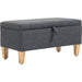 Linen-Look Storage Ottoman with Padded Top - Grey - Green4Life