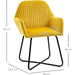 Upholstered Accent Armchair with Metal Base - Yellow - Green4Life