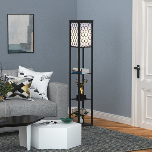 3-Tier Shelf Floor Lamp - Black & White - Green4Life