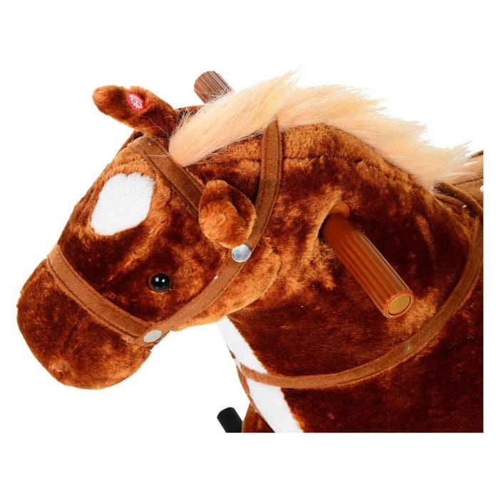 Kids Plush Ride On Horse with Sound - Brown - Green4Life