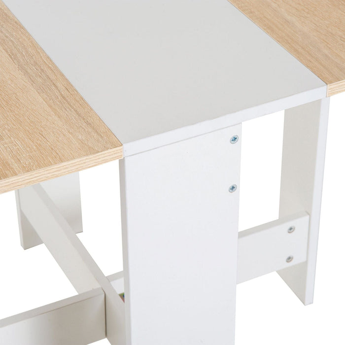 Wooden Folding Dining Table - Oak & White - Green4Life